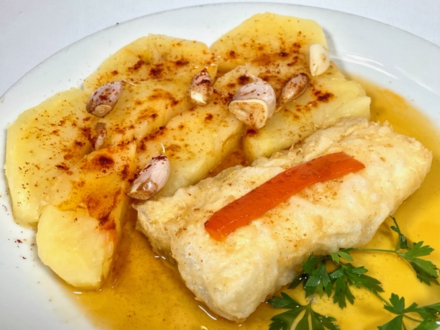 Cod fish with red pepper